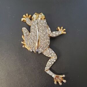 Vintage Large Frog Brooch. Gold-tone.